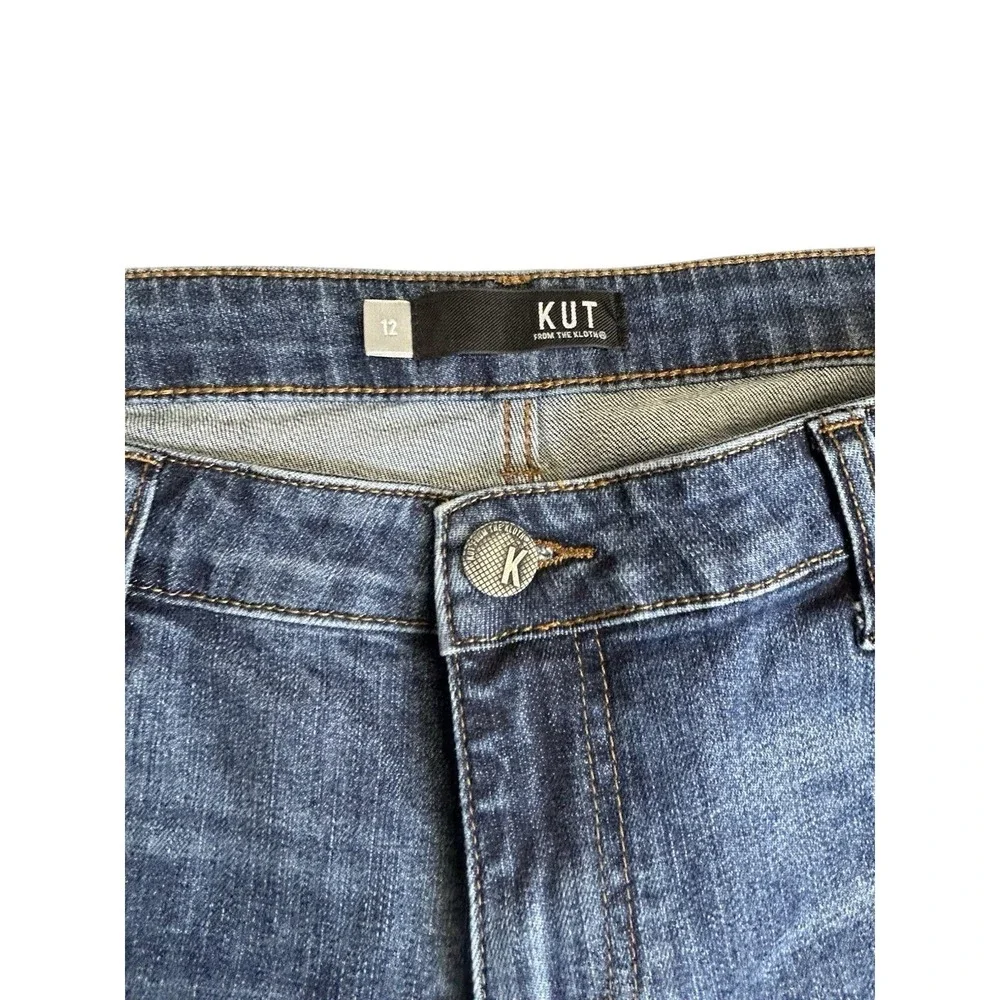 KUT from the Kloth Catherine Boyfriend Jeans Size 12 Mid Rise Medium Dark Wash - Picture 6 of 9
